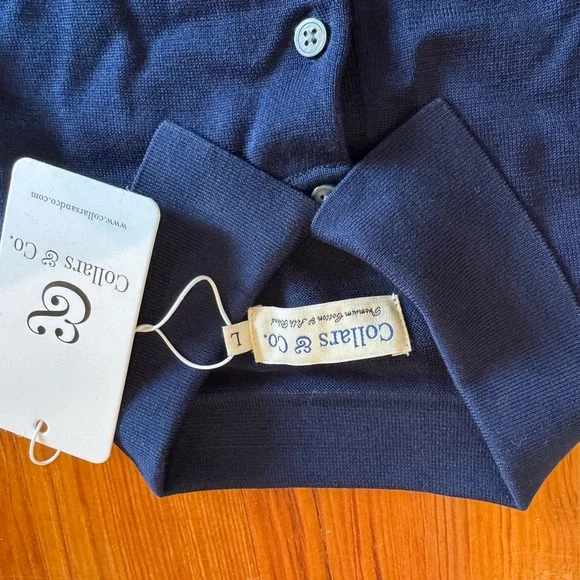 Collars & Co The Maranello Cotton & Silk Three Button Polo - Tailored Fit L - Picture 3 of 3